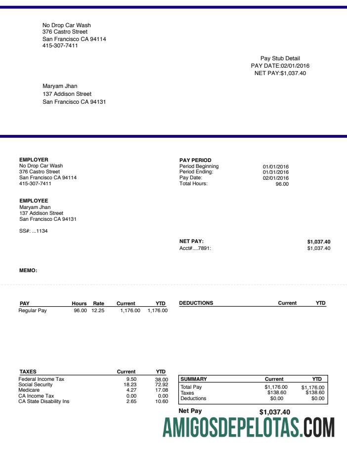Realista Modelo Word e PDF de recibo de pagamento para lavagem de carro